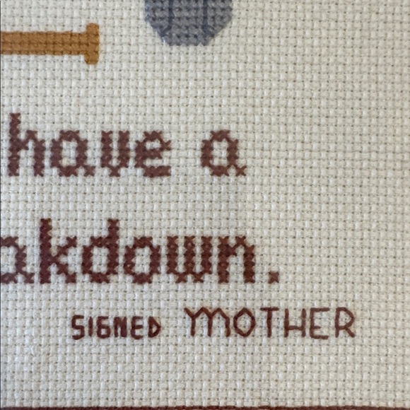 Adorable Framed Sports Quote Cross-Stitch Wall Art - Picture 3 of 8